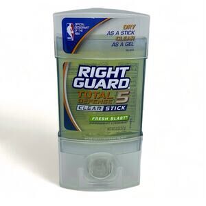 Right Guard Total Defense 5 Clear Stick Deodorant Antiperspirant Fresh Blast 2oz